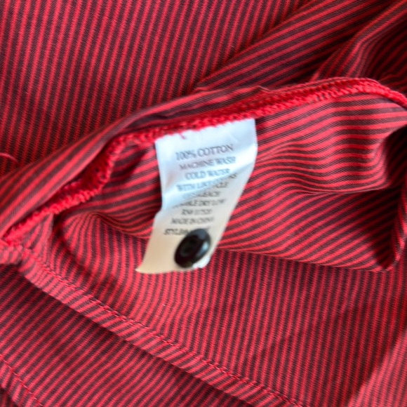 A Fine Mess Men's Red and Black Striped Shirt - Picture 5 of 5